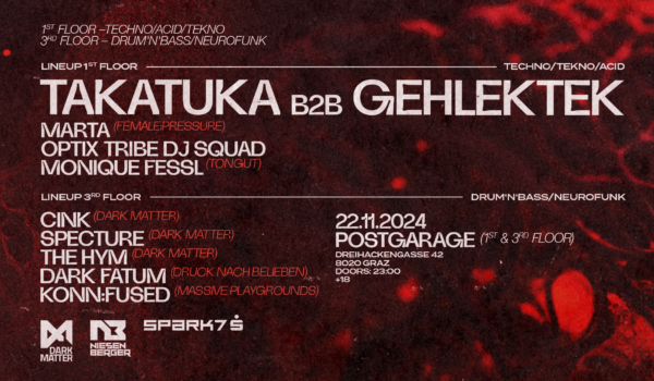 Dark Matter & Niesenberger pres. RAVEYARD w/ Takatuka B2B GehLekTek- LIVESET